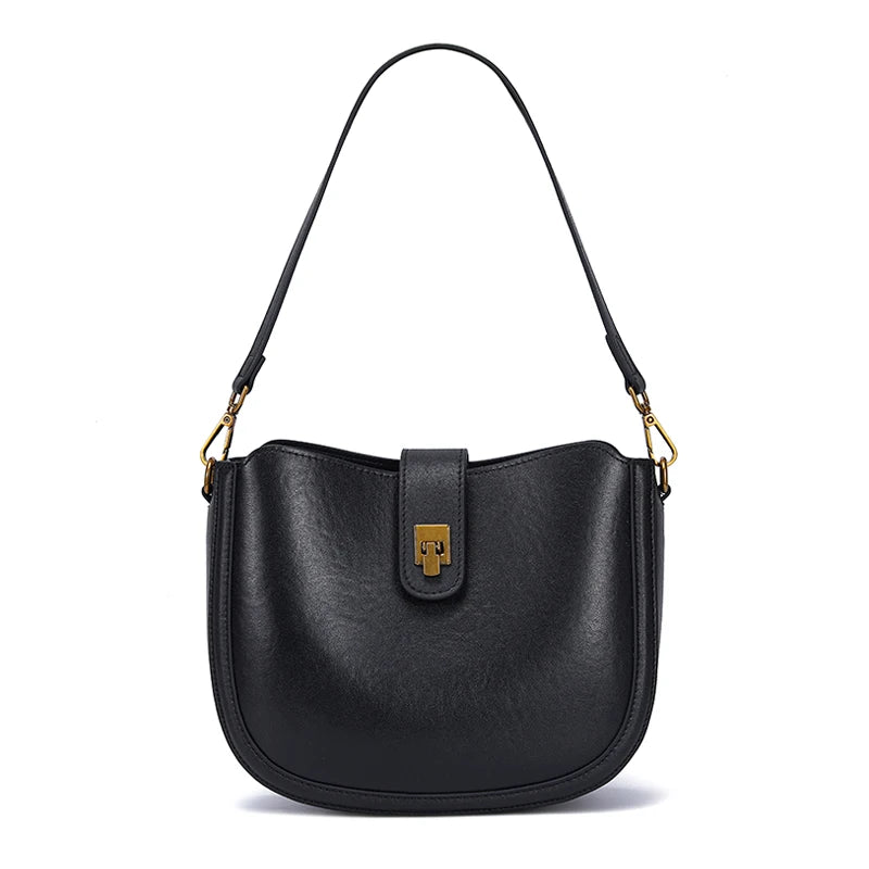 Sac bandoulière en cuir véritable – Poches intérieures