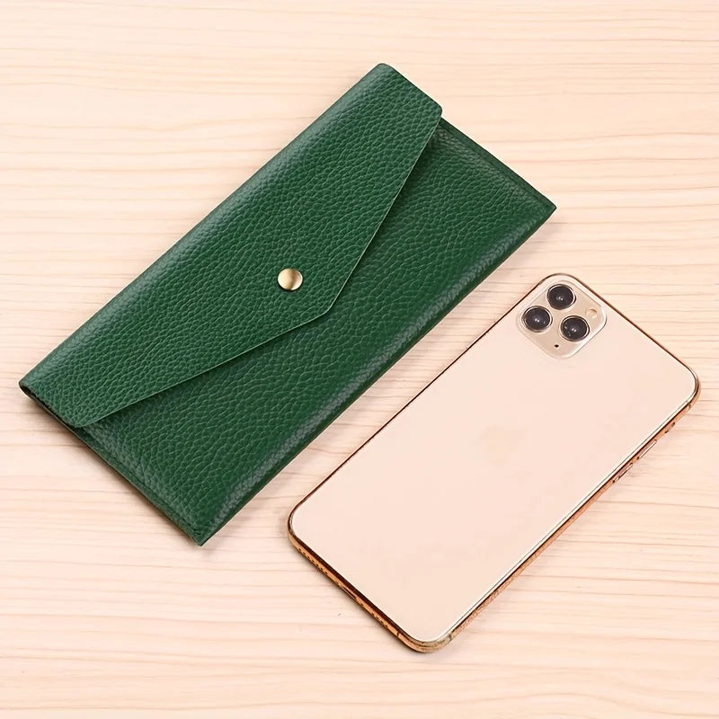 Portefeuille long cuir de vache femme – Pochette enveloppe grande MYNELIA