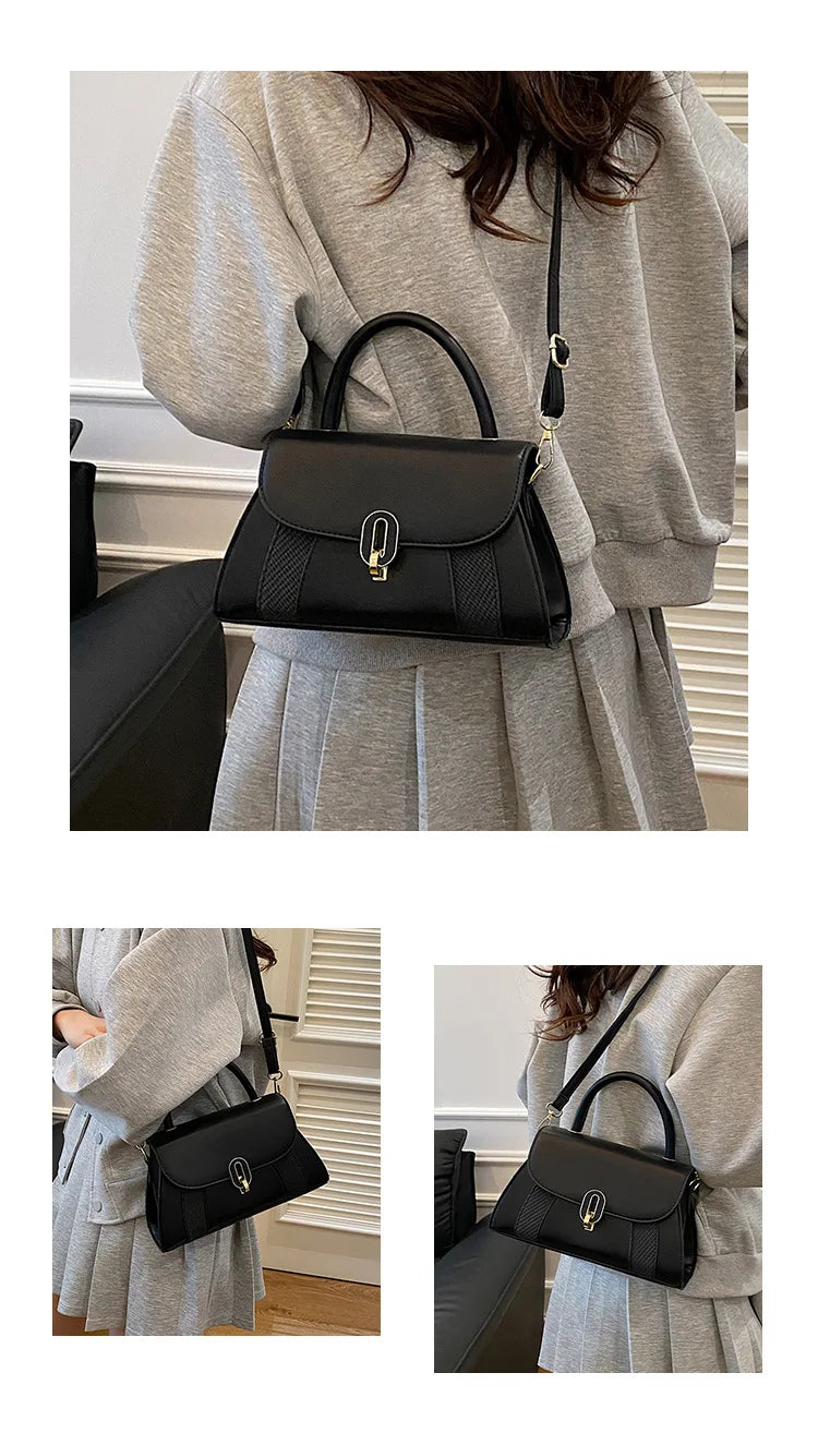 Sac  bandoulière PU Cuir Boucle Cadenas Femme