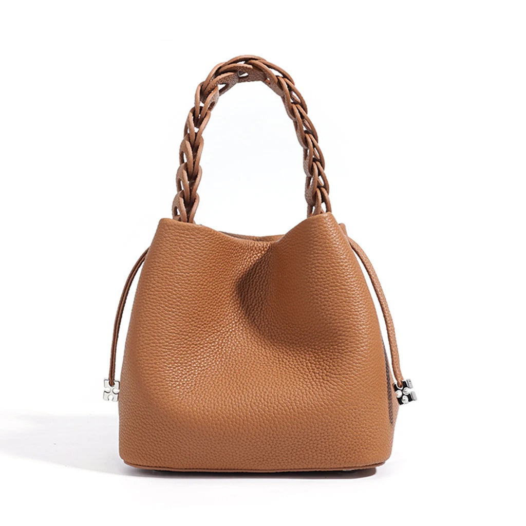 Sac bucket en cuir véritable souple – Doublure cuir