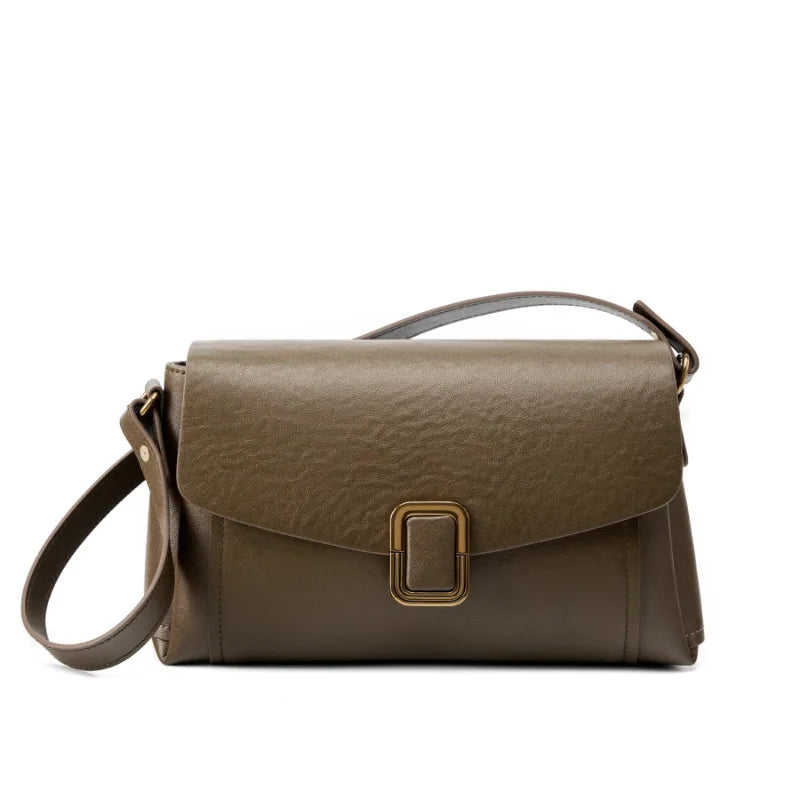 Sac bandoulière en cuir Véritable – Style Rétro,Poches intérieures