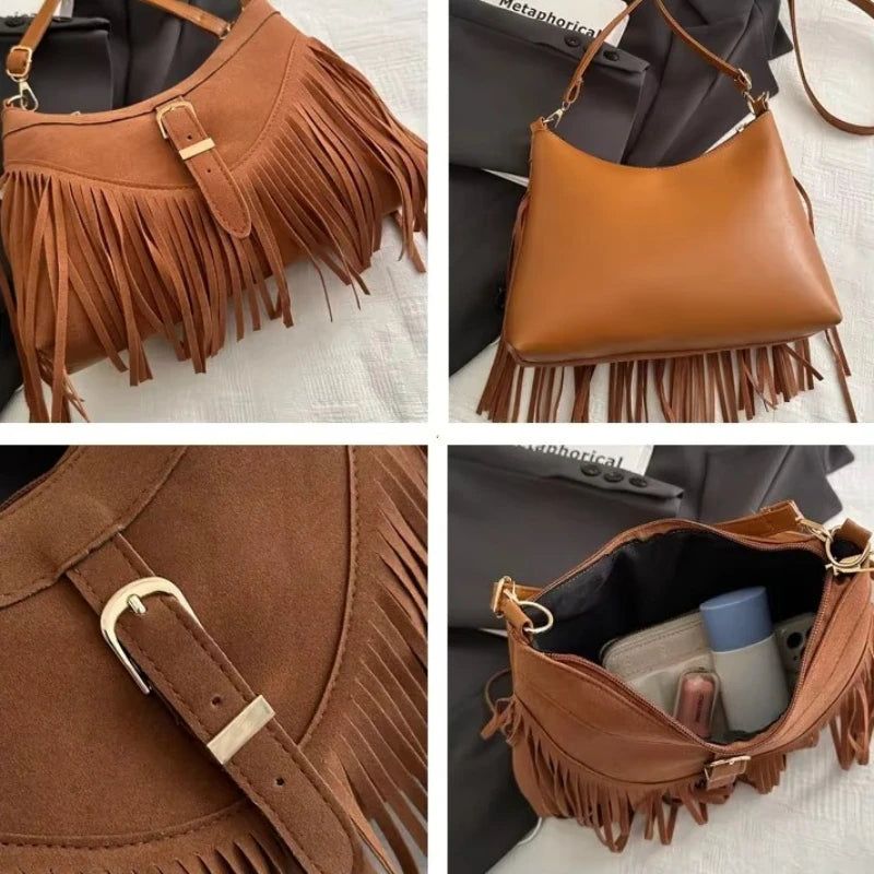 Sac bandoulière femme daim velours