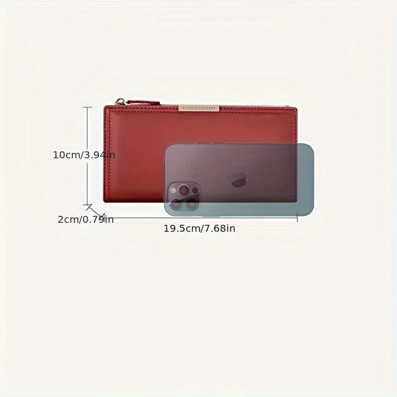 Ultra Slim Wallet For Women, RFID Blocking Credit Card Holder, Bifold Clutch Coin Zipper Travel Long Purse MYNELIA