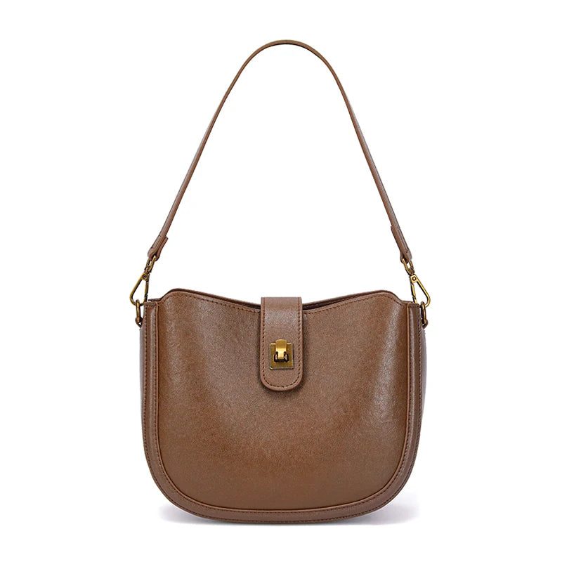 Sac bandoulière en cuir véritable – Poches intérieures