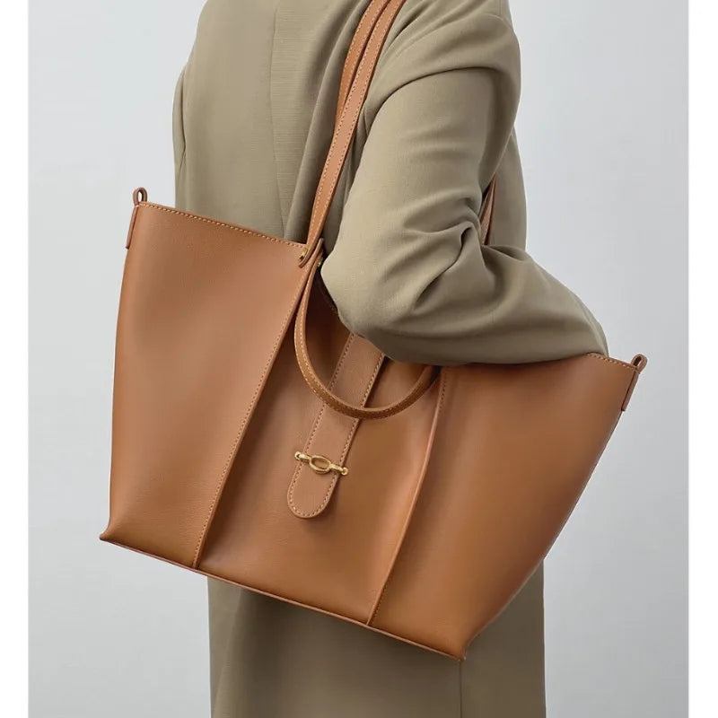 Sac Cabas en Cuir Véritable Grande Capacité – Modèle Haut de Gamme