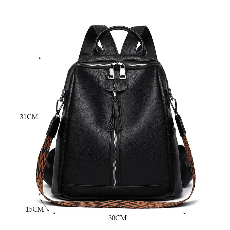 Sac à dos Fashion Femme – Simili-Cuir PU Glands & Broderies Style Chic