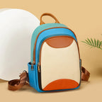 Sac à dos Cuir Véritable Patchwork Coloré – Multi-Poches