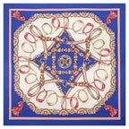 130*130cm 100% Twill Seidenschal Damen Luxus Kettendruck Strandtuch Quadratisches Kopftuch Halstuch Femme Foulard Echarpes Stolen