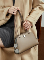 Sac à bandoulière cuir véritable-Pochette amovible
