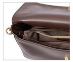 Sac Rabat Cuir Véritable Chaîne Dorée Verrou Flap