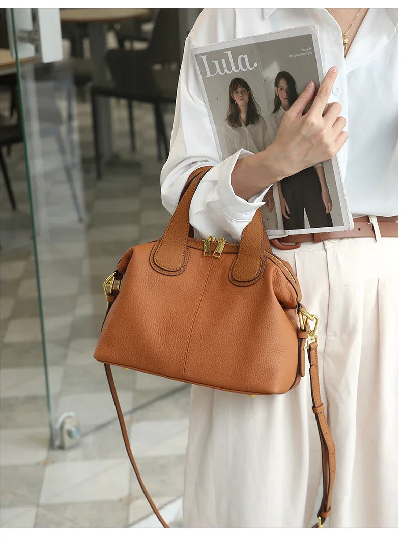 Sac à main en cuir véritable  – Élégance Intemporelle MYNELIA