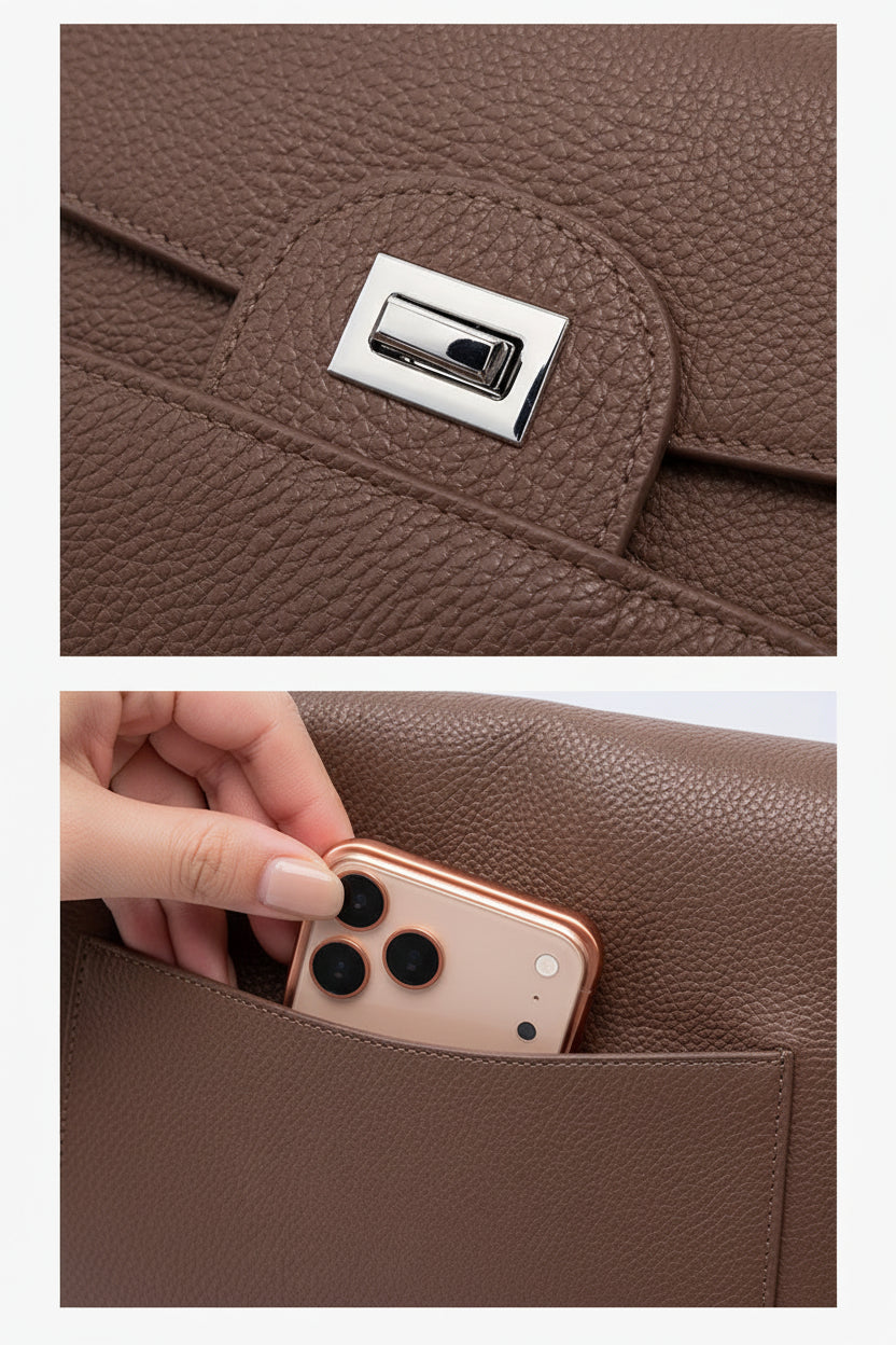 Umhängetasche aus echtem Top-Grain-Leder – Koreanischer Stil