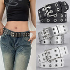 Ceinture Tendance Double Trou — Style Y2K Punk Rock, Sans Poinçon, 110 cm MYNELIA