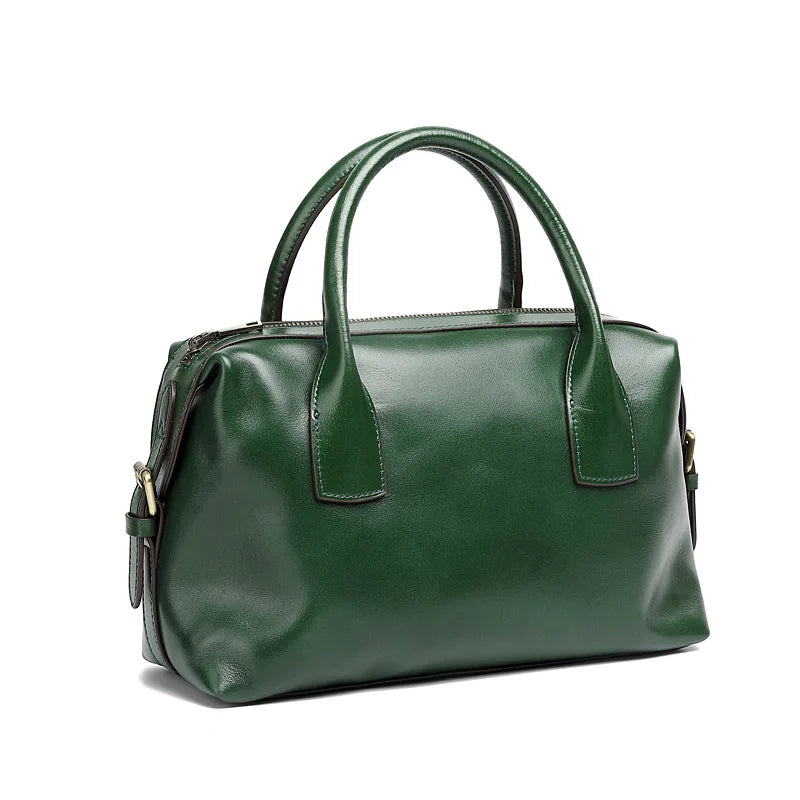 Sac bowling femme en cuir véritable – Style vintage