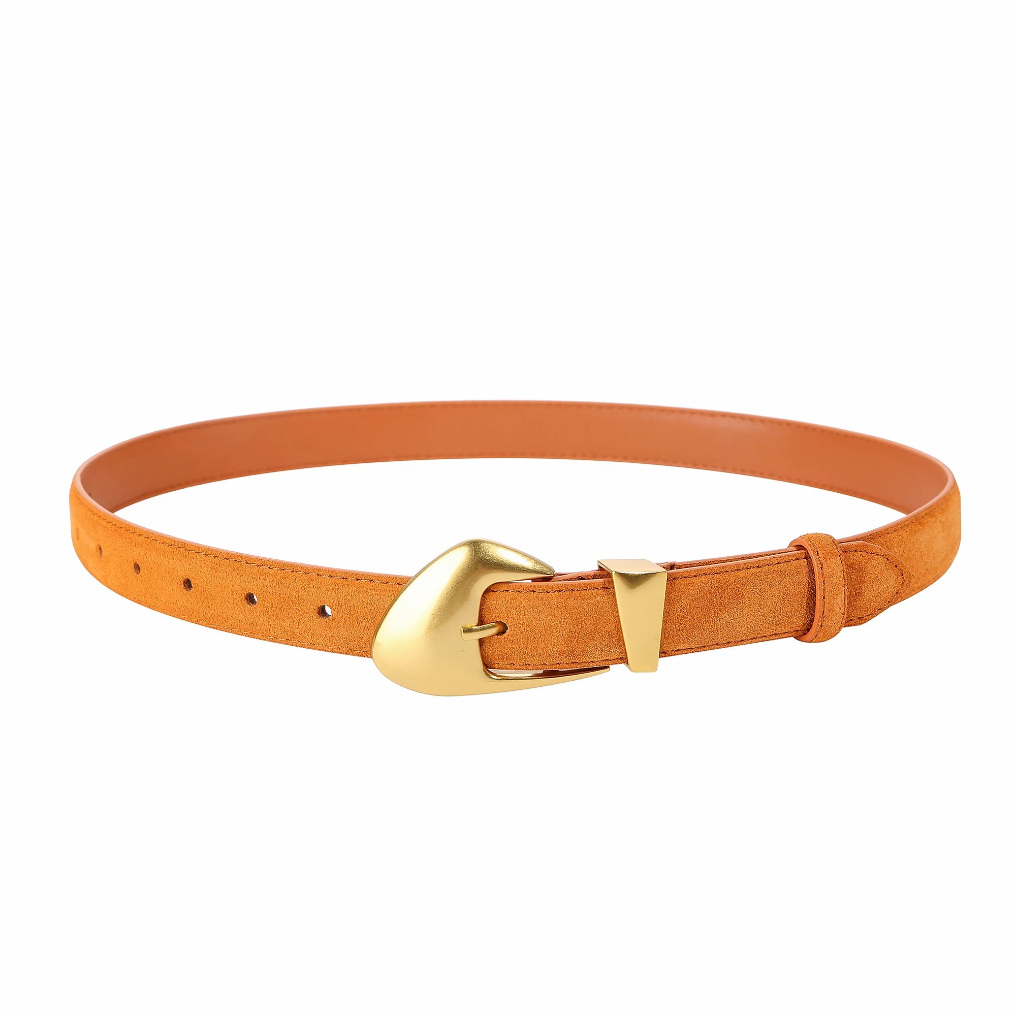 Ceinture femme suède boucle dorée – Style vintage