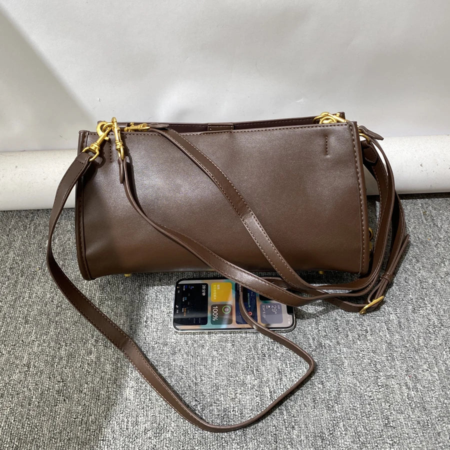 Sac Vintage en cuir PU Souple – Épaule Croisé