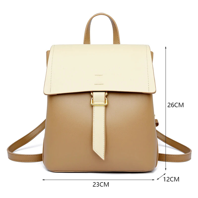 Sac à Dos Cuir PU Femme – Grande Capacité, Anti-Vol & Rivets MYNELIA