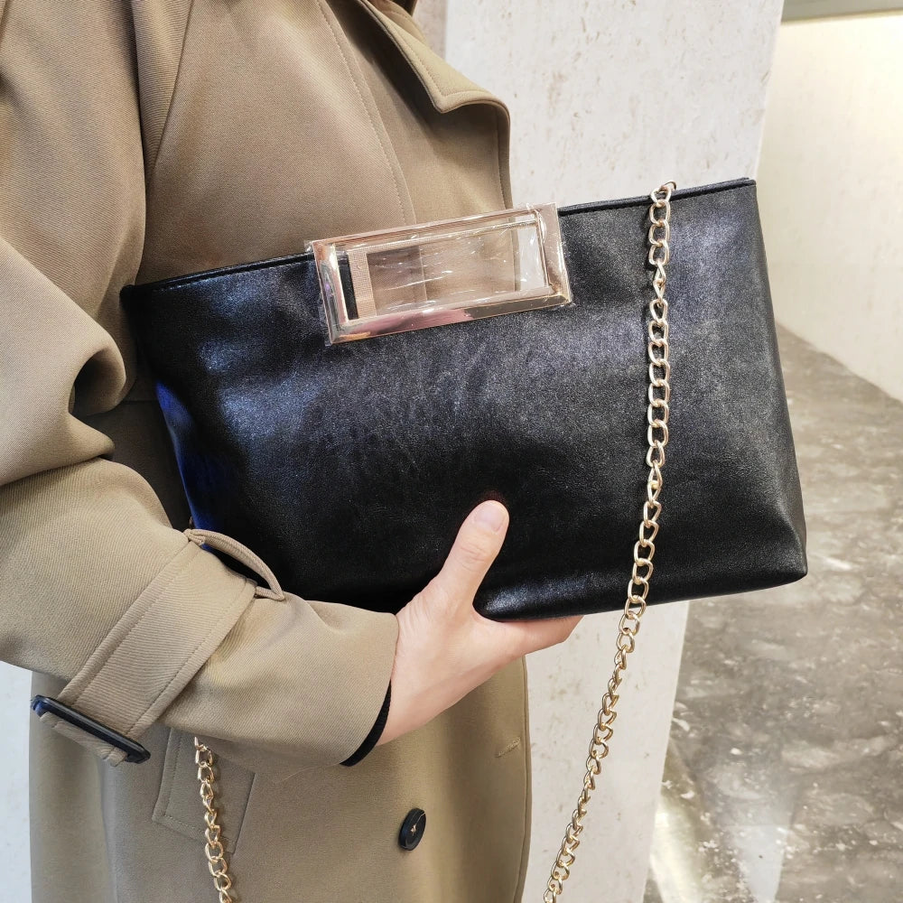 Sac pochette Clutch Chaîne – Sac de soirée luxe MYNELIA