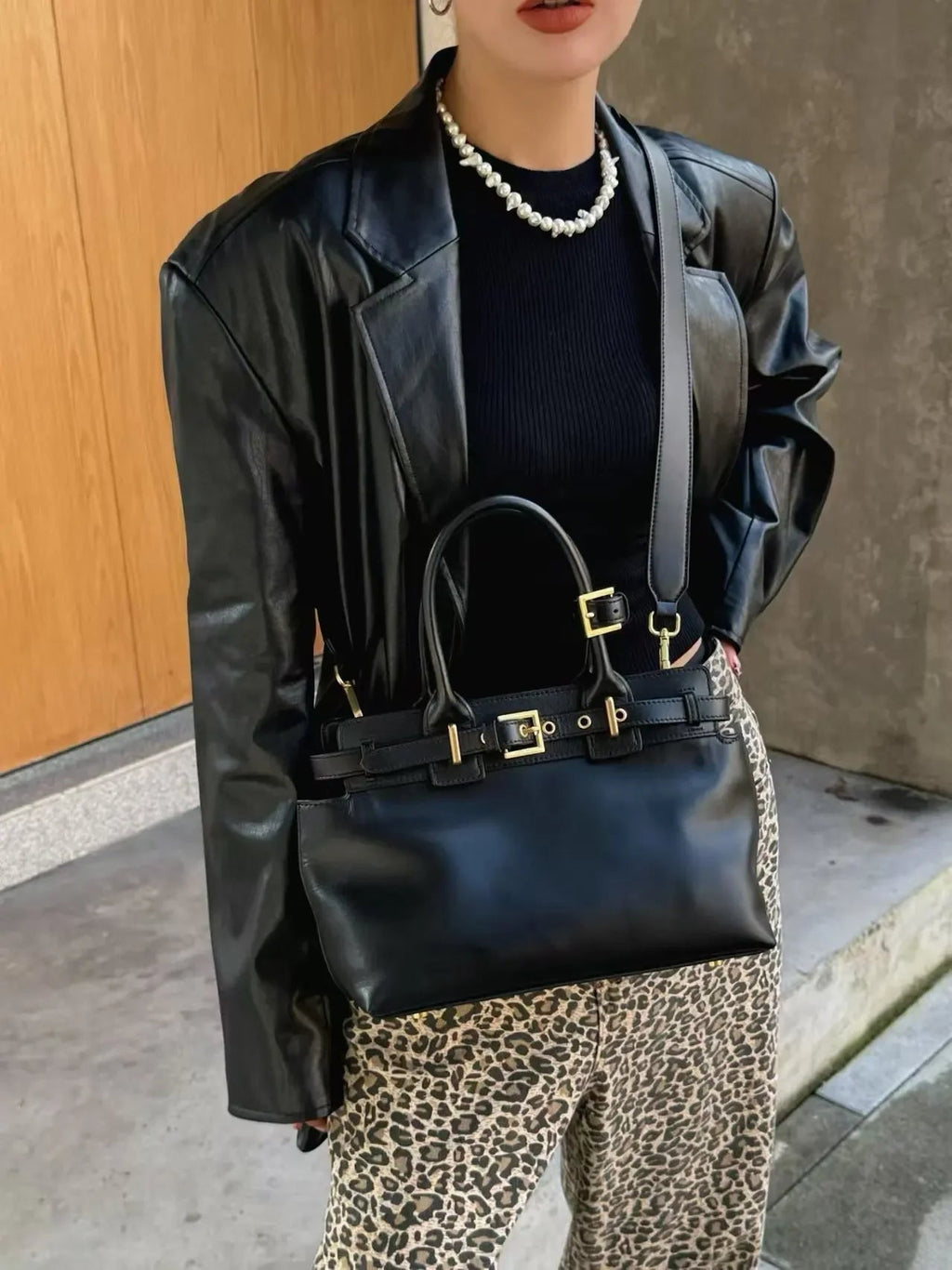 Sac à Main Cuir Ciré Huile Femme | Tote Casual Chic – Intemporels MYNELIA