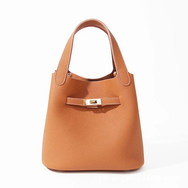 Sac seau cuir vache première couche – Style street chic MYNELIA