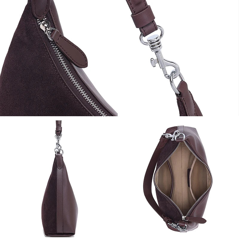 Sac bandoulière cuir Suède Femme – Style Rétro Bandoulière Vachette