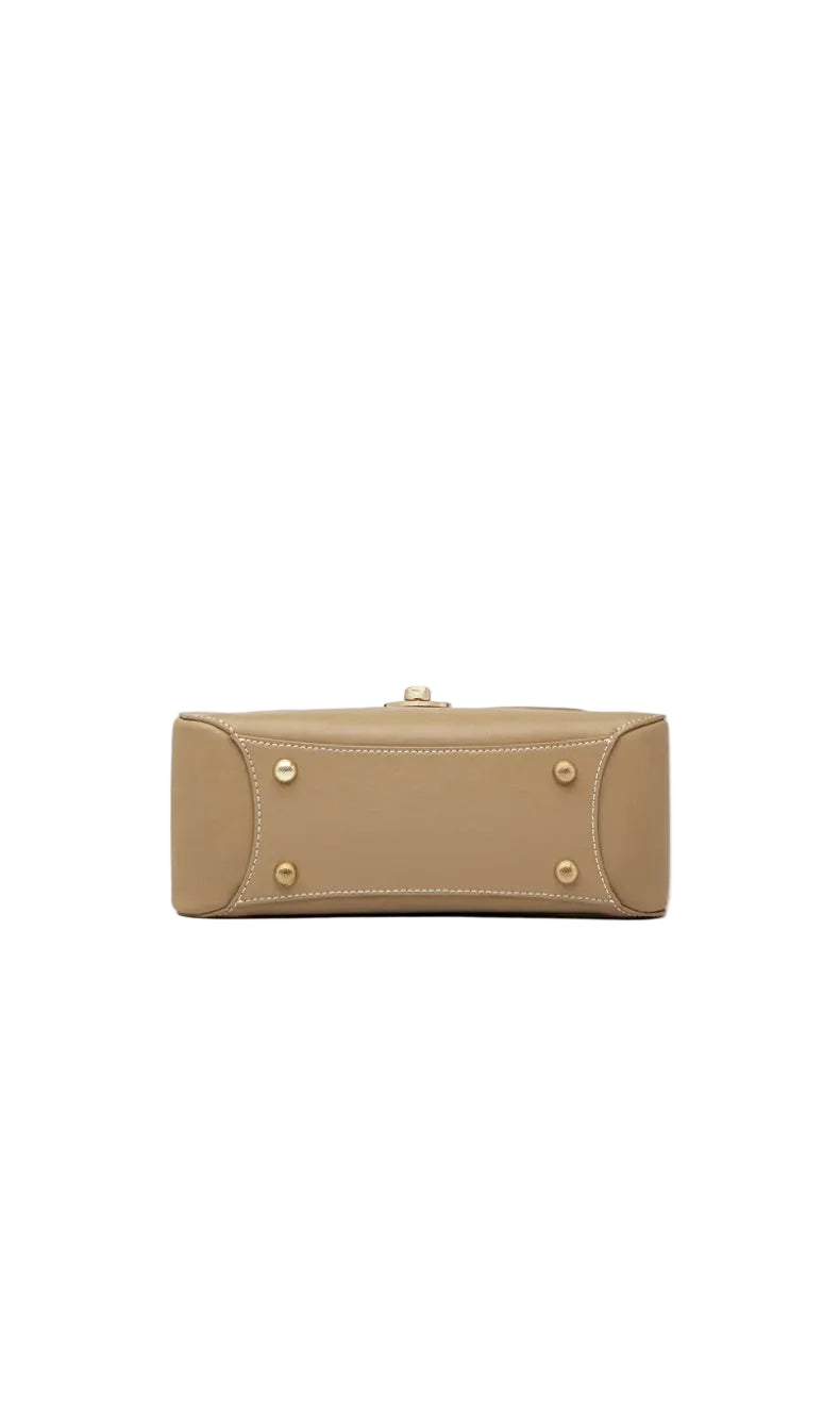 Sac tote fuir véritable fait main – Kaki & Bleu