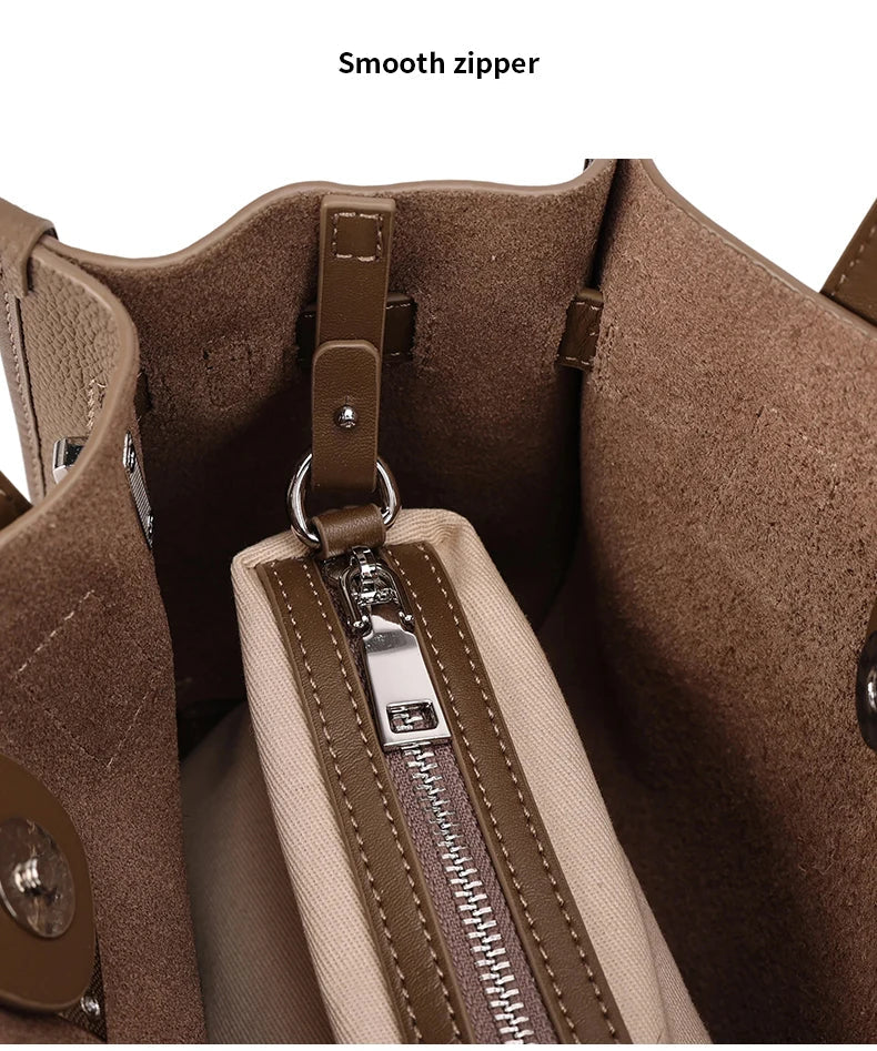 2026 Frühling Neue Damen Retro Echtes Rindsleder Tragetasche Weibliche Luxus Designer Schulter-Unterarmtaschen Nische Umhängetasche