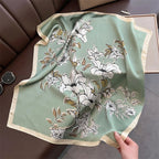 Foulard Carré Imprimé Floral 70×70 cm – Léger & Multicolore, Femme MYNELIA