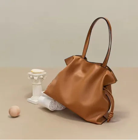 Sac à main Cuir plissé véritable – Cordon de serrage