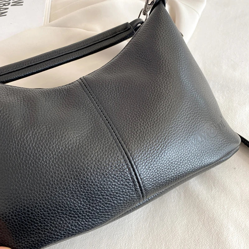 Sac à Main Hobo en Cuir Véritable Vintage – Femme MYNELIA