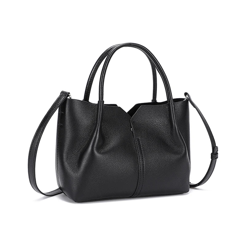 Sac Satchel en Cuir  Ruché Rubans Épaule Croisé