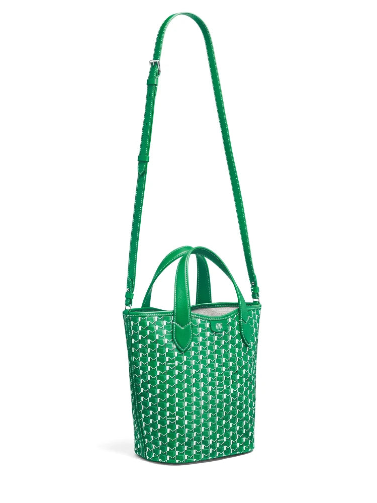 Sac Bucket Canvas Monogramme – Motif géométrique,Coutures contrastées