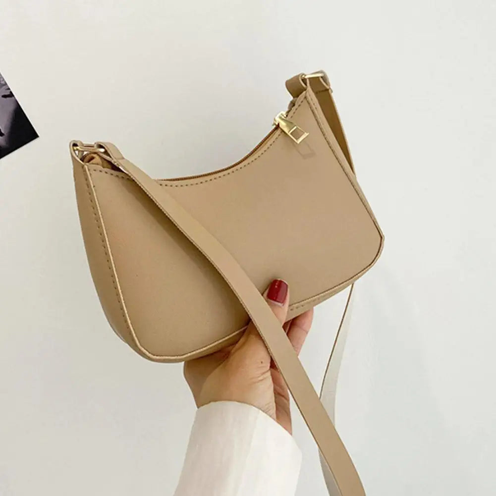 Sac à main bandoulière en cuir Verni -Style Minimaliste Rétro MYNELIA
