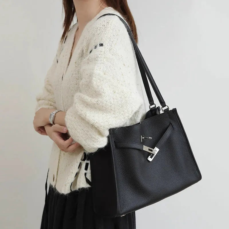 Sac à main Tote Bag Cuir véritable Femme — La Pièce Maîtresse MYNELIA