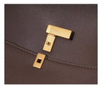 Sac Rabat Cuir Véritable Chaîne Dorée Verrou Flap