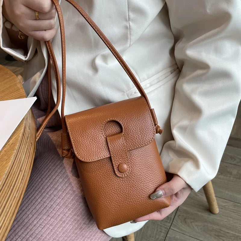 Sac en Cuir véritable – Style anglais rétro,Poche rabat