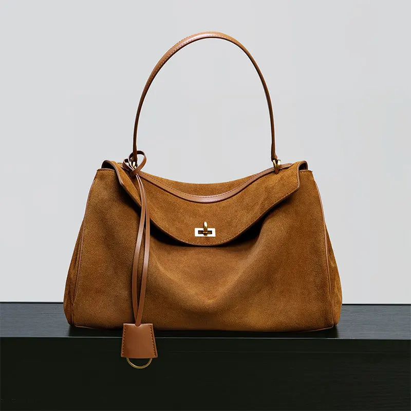 Sac Tote en Daim & Cuir | Grande Capacité Femme – Bandoulière Chic MYNELIA
