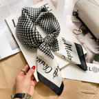 70cm Neckerchief Female Luxury Square Scarf for Women Silk Feeling Shawl Satin Hijab Wraps Hair Bands Ribbon Headband Bandann MYNELIA