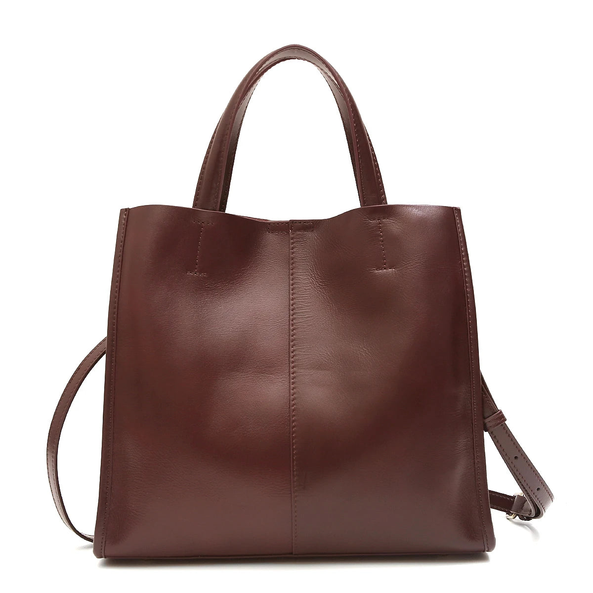 Minimalist Vintage Genuine Leather Tote Women Luxury Classic Top-handle Bag Large Capacity Cross body Shoulder Handbags Business MYNELIA