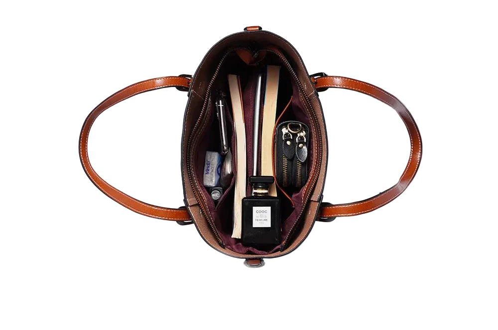 Sac  à main Tote cuir véritable Femme – Compartiment Ordi & Voyage