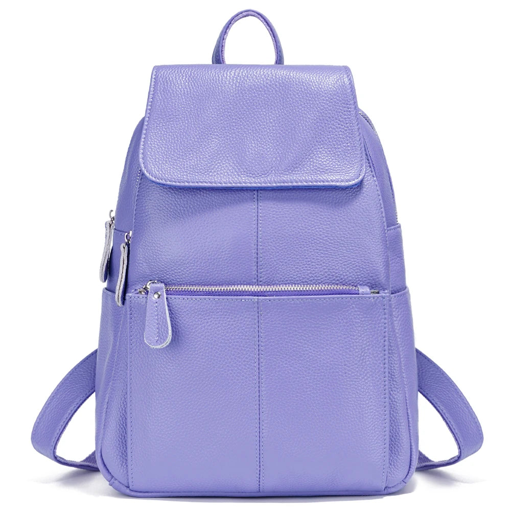 Sac à dos femme en cuir véritable – Anti-Vol, Grande Capacité MYNELIA