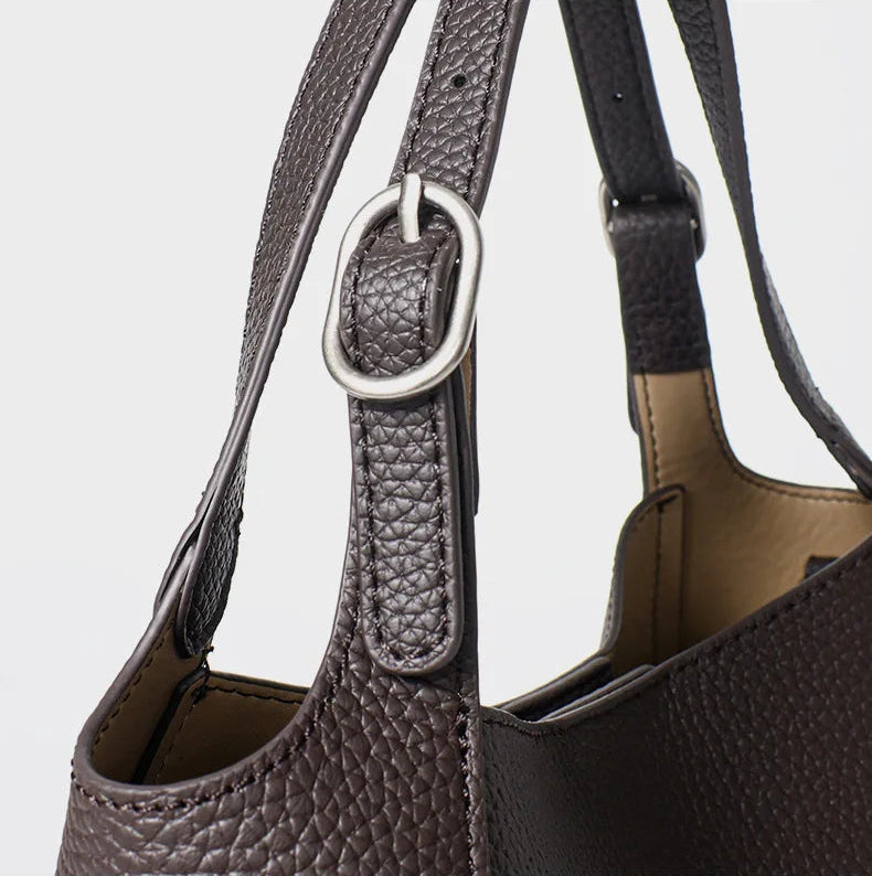 Sac seau cuir véritable  – Initiales Personnalisées