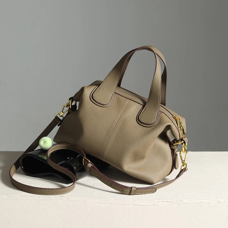 Sac Trapèze Cuir Véritable – Grande Capacité Femme MYNELIA