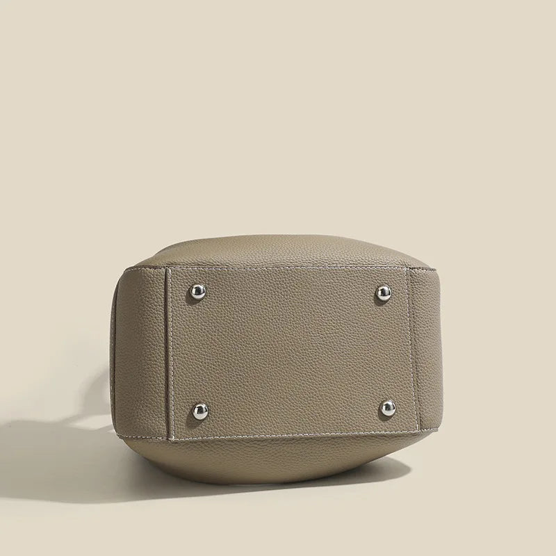 Genuine Leather Women's Shoulder bag niche design fashion lady's basket bag soft cowhide bucket bag handbag for women MYNELIA
