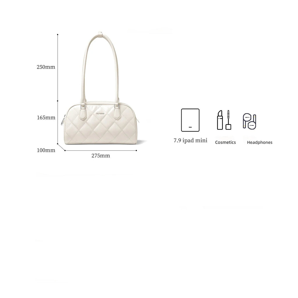 GOLF QUALITY Elegante weiche PU-Leder Boston Tasche für Damen Einzelschulter Umhängetasche Einfarbige Handtasche Sling Umhängetasche