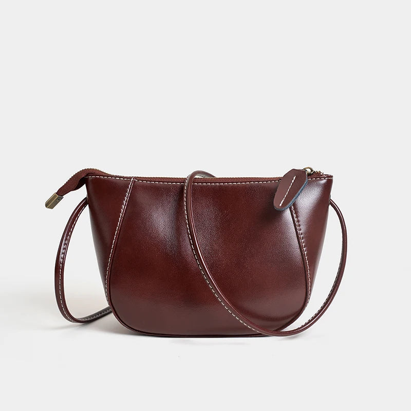 Sac Shell en Cuir véritable Doublure Coton 4 Poches