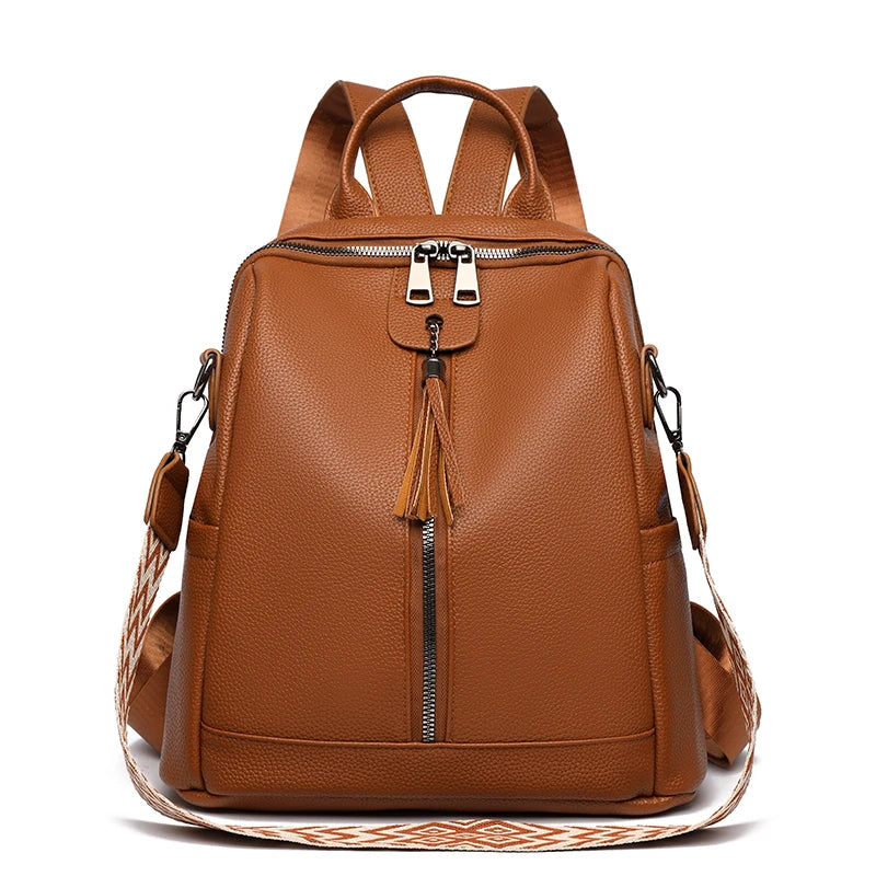 Sac à dos Fashion Femme – Simili-Cuir PU Glands & Broderies Style Chic