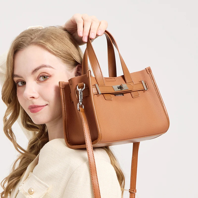 Damenhandtasche aus echtem Leder – Großes Fassungsvermögen