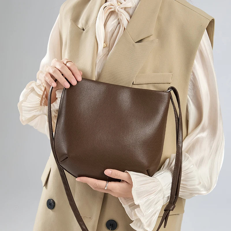 Damen lässige Mini-Umhängetaschen aus Rindsleder, weiche Echtleder-Handtasche, Damen Designer Luxus Kleine Umhängetasche für Handys