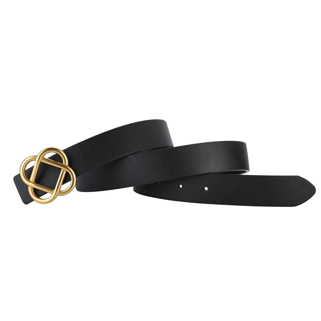 Ceinture fine Cuir Femme – Boucle Dorée Rétro Vintage | 4 Coloris
